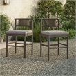 Eleni Outdoor Teak Wood Counter Stools Set of 2 in Weathered Gray Pebble