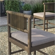 Eleni Outdoor Teak Wood Counter Stools Set of 2 in Weathered Gray Pebble