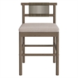 Eleni Outdoor Teak Wood Counter Stools Set of 2 in Weathered Gray Pebble
