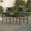 Eleni Outdoor Teak Wood Counter Stools Set of 2 in Weathered Gray Flint