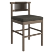 Eleni Outdoor Teak Wood Counter Stools Set of 2 in Weathered Gray Flint