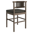 Eleni Outdoor Teak Wood Counter Stools Set of 2 in Weathered Gray Flint