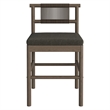 Eleni Outdoor Teak Wood Counter Stools Set of 2 in Weathered Gray Flint