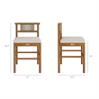 Eleni Outdoor Teak Wood Counter Stools Set of 2 in Natural Sail