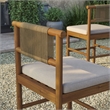 Eleni Outdoor Teak Wood Counter Stools Set of 2 in Natural Sail