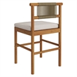 Eleni Outdoor Teak Wood Counter Stools Set of 2 in Natural Sail