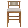 Eleni Outdoor Teak Wood Counter Stools Set of 2 in Natural Sail