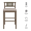 Eleni Outdoor Teak Wood Bar Stools Set of 2 in Weathered Gray Pebble