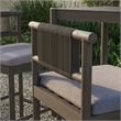 Eleni Outdoor Teak Wood Bar Stools Set of 2 in Weathered Gray Pebble