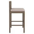 Eleni Outdoor Teak Wood Bar Stools Set of 2 in Weathered Gray Pebble
