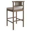 Eleni Outdoor Teak Wood Bar Stools Set of 2 in Weathered Gray Pebble