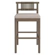 Eleni Outdoor Teak Wood Bar Stools Set of 2 in Weathered Gray Pebble