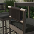 Eleni Outdoor Teak Wood Bar Stools Set of 2 in Weathered Gray Flint