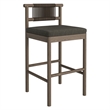Eleni Outdoor Teak Wood Bar Stools Set of 2 in Weathered Gray Flint