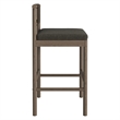 Eleni Outdoor Teak Wood Bar Stools Set of 2 in Weathered Gray Flint