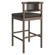 Eleni Outdoor Teak Wood Bar Stools Set of 2 in Weathered Gray Flint