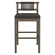 Eleni Outdoor Teak Wood Bar Stools Set of 2 in Weathered Gray Flint