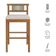 Eleni Outdoor Teak Wood Bar Stools Set of 2 in Natural Sail