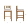 Eleni Outdoor Teak Wood Bar Stools Set of 2 in Natural Sail