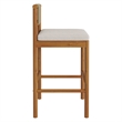 Eleni Outdoor Teak Wood Bar Stools Set of 2 in Natural Sail