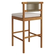 Eleni Outdoor Teak Wood Bar Stools Set of 2 in Natural Sail