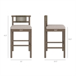 Eleni 5-Piece Outdoor Teak Wood Bar Set in Weathered Gray Pebble
