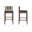 Eleni 5-Piece Outdoor Teak Wood Bar Set in Weathered Gray Flint