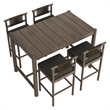 Eleni 5-Piece Outdoor Teak Wood Bar Set in Weathered Gray Flint