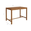 Eleni 5-Piece Outdoor Teak Wood Bar Set in Natural Sail