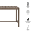 Eleni Rectangle 56-Inch Outdoor Teak Wood Bar Table in Weathered Gray Teak
