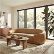 Contessa Curved Vegan Leather Sofa in Toast