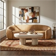 Contessa Curved Vegan Leather Sofa in Toast