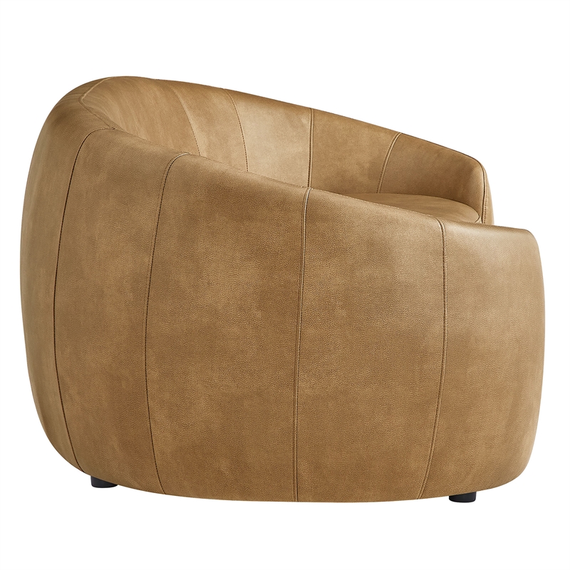 Contessa Curved Vegan Leather Sofa in Toast