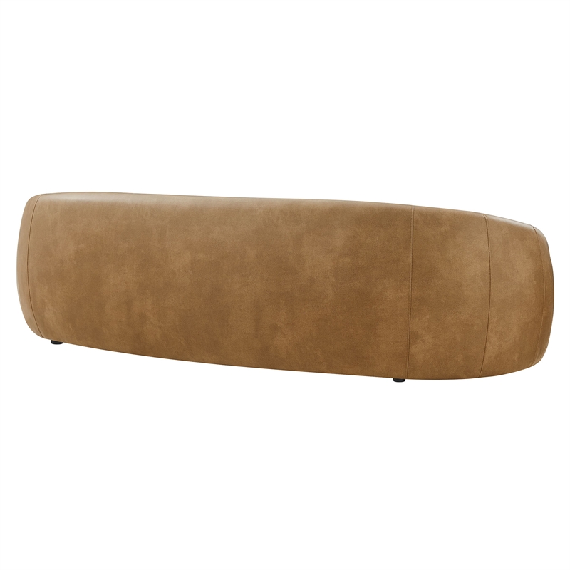 Contessa Curved Vegan Leather Sofa in Toast