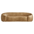Contessa Curved Vegan Leather Sofa in Toast