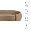 Contessa Curved Performance Velvet Sofa in Taupe