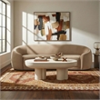 Contessa Curved Performance Velvet Sofa in Taupe