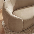 Contessa Curved Performance Velvet Sofa in Taupe