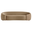 Contessa Curved Performance Velvet Sofa in Taupe