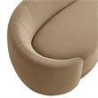 Contessa Curved Performance Velvet Sofa in Taupe