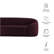 Contessa Curved Performance Velvet Sofa in Mulberry
