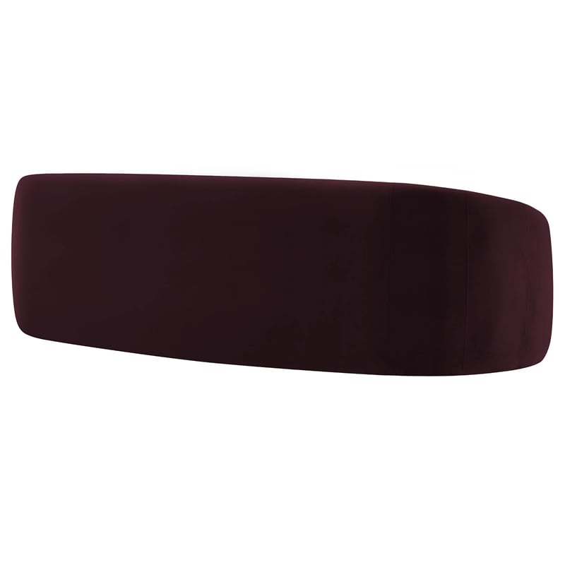 Contessa Curved Performance Velvet Sofa in Mulberry