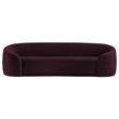Contessa Curved Performance Velvet Sofa in Mulberry