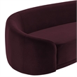 Contessa Curved Performance Velvet Sofa in Mulberry