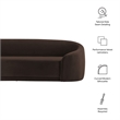 Contessa Curved Performance Velvet Sofa in Chocolate Brown