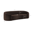 Contessa Curved Performance Velvet Sofa in Chocolate Brown