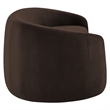 Contessa Curved Performance Velvet Sofa in Chocolate Brown
