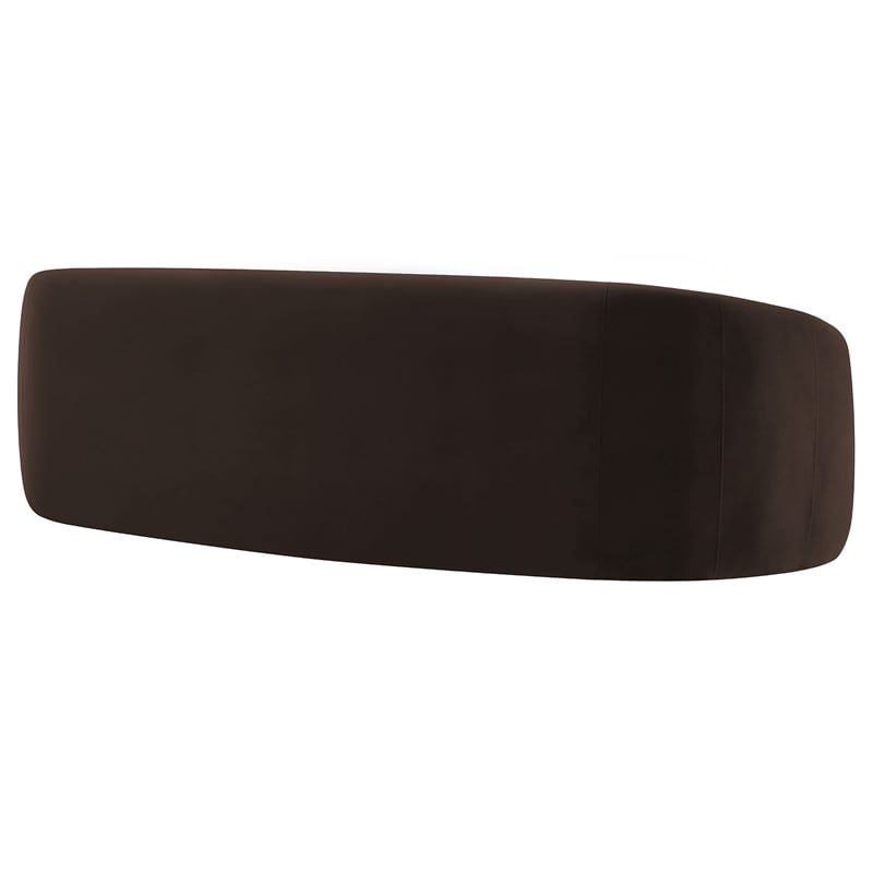 Contessa Curved Performance Velvet Sofa in Chocolate Brown