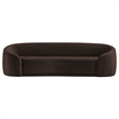 Contessa Curved Performance Velvet Sofa in Chocolate Brown