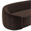 Contessa Curved Performance Velvet Sofa in Chocolate Brown